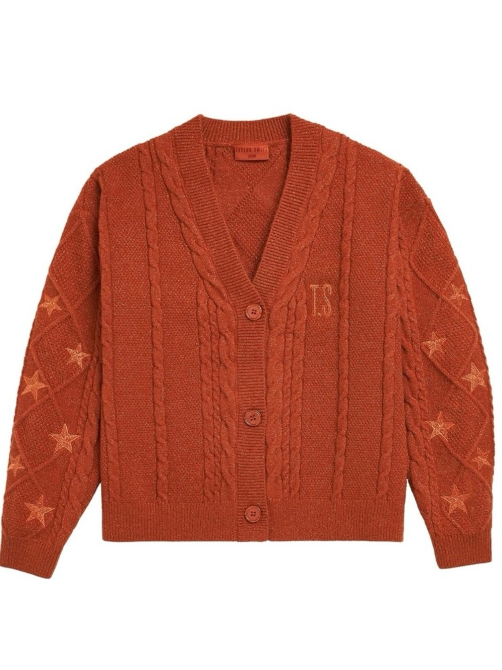 Taylor Swift The Life of a Showgirl Cardigan in Sparkly Orange - Picture 3 of 7